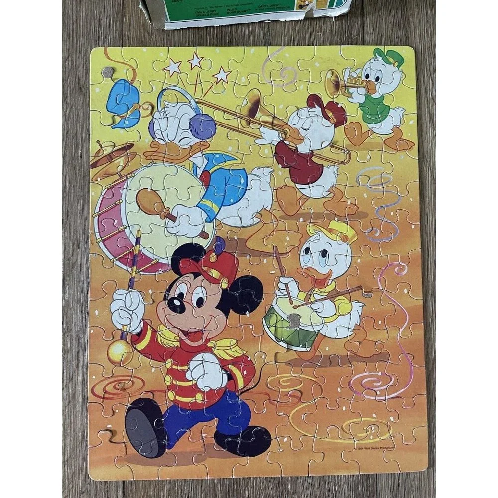 Vintage 1984 Whitman Walt Disney Friends Jigsaw Puzzle, Mickey Band 100 pcs, Toy